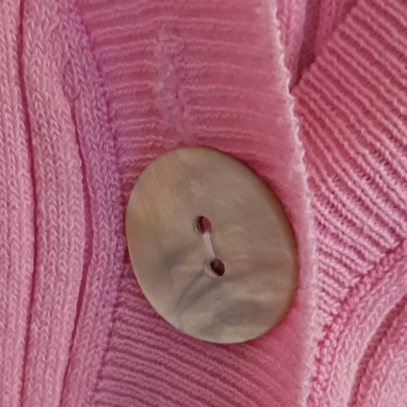 Fine Gauge Knit Sweater Cardigan w Mother of Pearl Buttons Size Large EUC - Picture 4 of 8